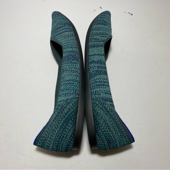 Rothy's Aqua Heather The Point Flats Blue-Green Recycled Textile Size 7 - Picture 12 of 15